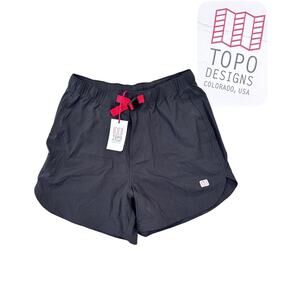 NWT Topo Designs River Shorts Women's Large Black Outdoor Hiking Nylon Belted